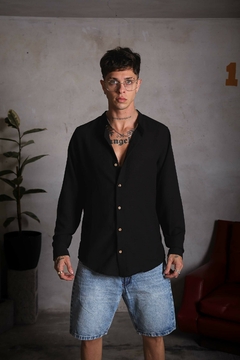 Imagen de Camisa MYKONOS LINO (Negro)