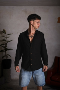 Camisa MYKONOS LINO (Negro)