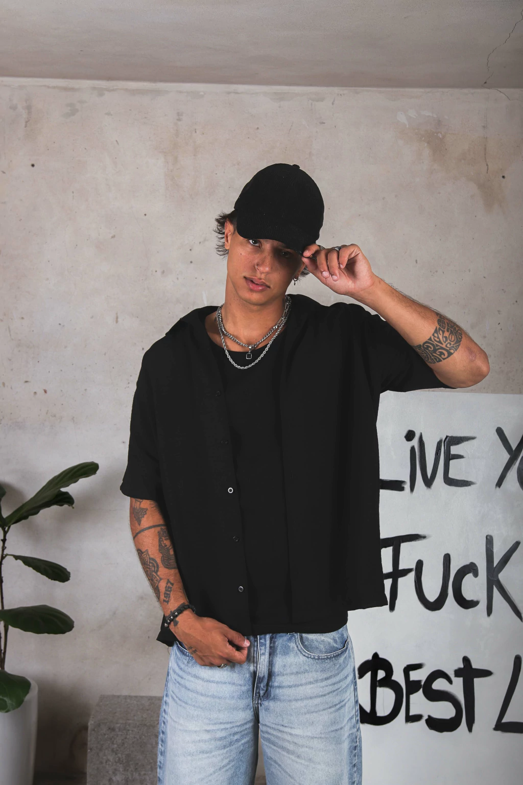 Camisa IBIZA LINO (Negra)