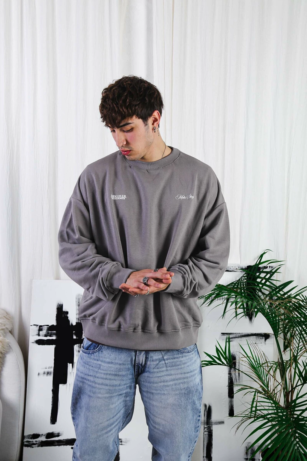 Crewneck Boxy STAGE (Gris)