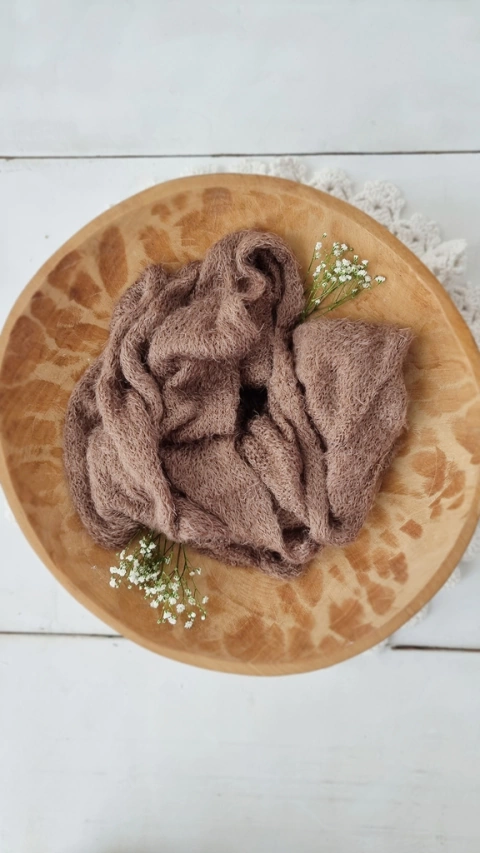 Wrap Tricô Angorá Amêndoa