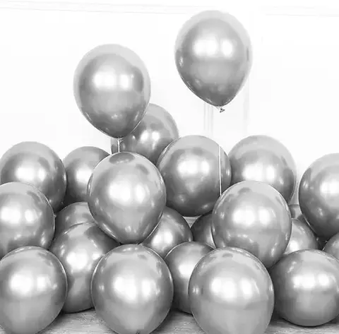 10 Globos chrome Plateados 12"