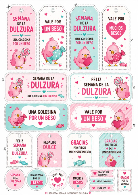 Tarjetitas Semana de La Dulzura