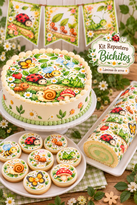 Kit Repostero, Bichitos (Laminas de Arroz)