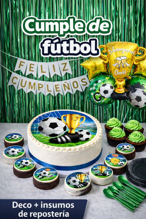 Kit Deco + insumos de Repostería de Fútbol