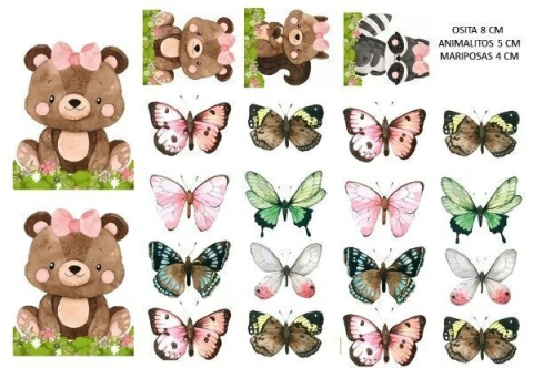 Lamina de arroz Osa y mariposas