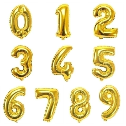 GLOBO NUMERO 16" DORADO