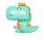 Globo Dinosaurio bebe Medida 88 x 65cm Turquesa - comprar online