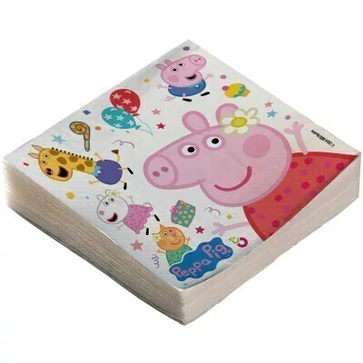 10 servilletas Peppa Ping con flor