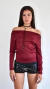 Top Dua Strapless Frunces Bordo