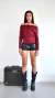 Top Dua Strapless Frunces Bordo - comprar online