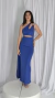 Vestido Un Hombro Glitter Azul - Solvang Clothes