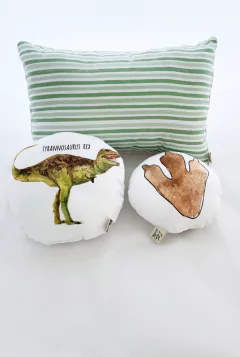 Set almohadones - dinos acuarela