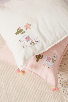 Acolchado Naturel Llamita ( Rosa/Natural) - comprar online