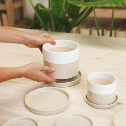 Cilindro chico con plato Arena - comprar online