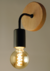 Aplique Millenial estilo nórdico en madera y hierro - Apto LED - comprar online