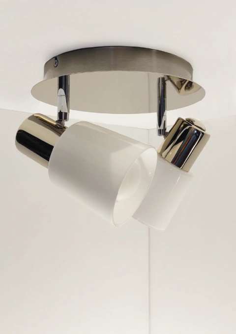 Plafón Dan disco cromo 2 luces