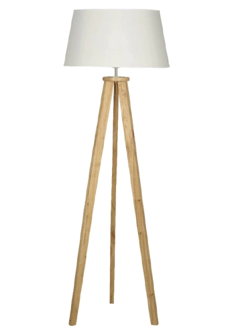 Lámpara de pie 1191 trípode madera con pantalla - comprar online