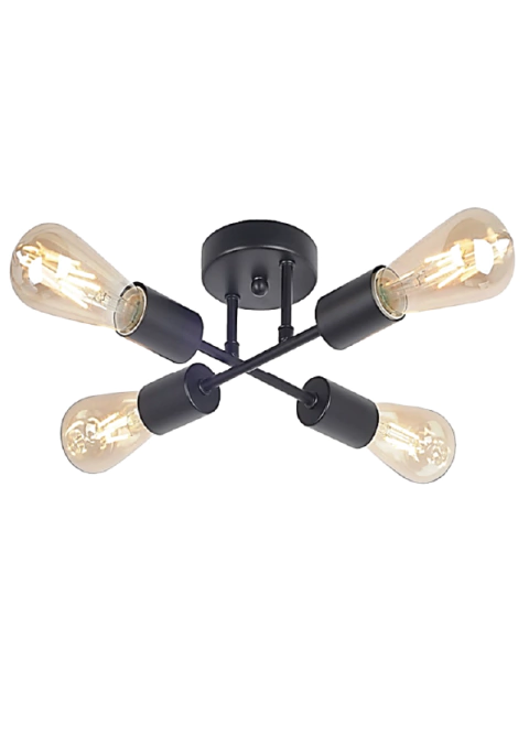 Plafón Black industrial vintage 4 luces - comprar online
