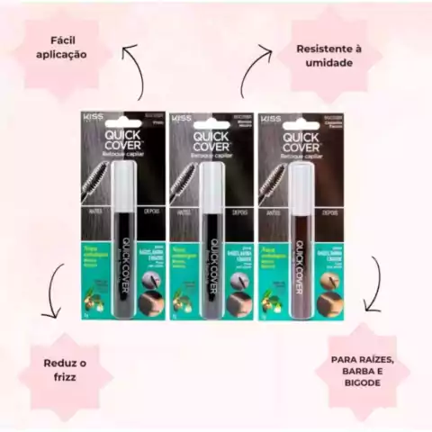 Retoque Capilar Raiz, Barba e Bigode Quick Cover 7g - Kiss New York