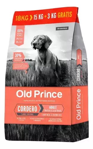 Old Prince Cordero y Arroz Integral - 15+3KG GRATIS