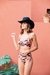 bikini bombacha alta flores negro