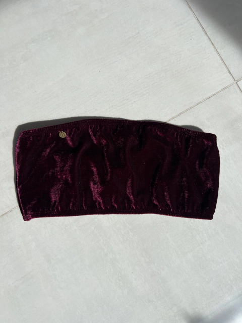 CORPIÑO STRAPLESS TERCIOPELO BORDÓ