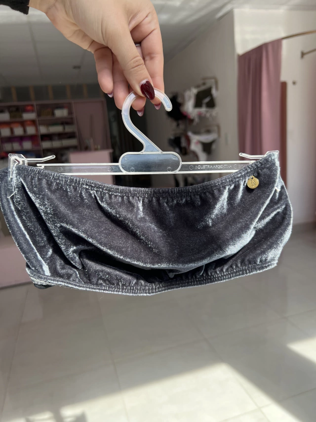 Corpiño Strapless Terciopelo Gris thumbnail 2