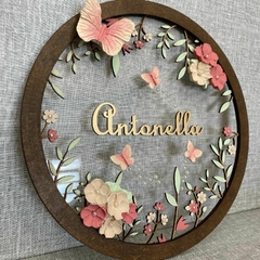 Guirlanda 25 cm | Flores de violeta - comprar online