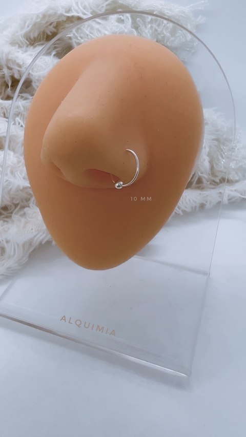 ARGOLLITA PIERCING (ideal para nariz) - 8 y 10mm - por unidad- PLATA 925- A.143