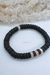 PULSERA HOMBRE “ BLOODY” - elastizada bolas de coco y detalles hueso- P.037