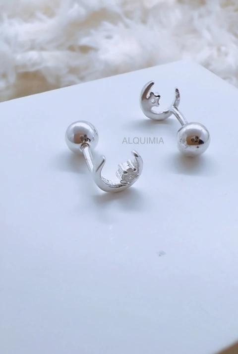 ARO “PIERCING TRAGUS LUNA” con micropiedra ( PREMIUN) - (POR UNIDAD) - A.014