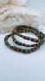 PULSERA “ AMAZONIA” - elastizada bolas de coco y hueso verde- P.031
