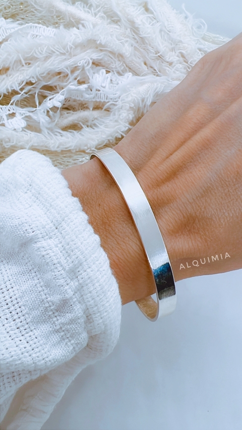 ESCLAVA CINTA MACIZA 6 mm - (plata 925)- regulable abierta lisa. - ¡A PEDIDO DEMORA 5 a 7 días hábiles! CONSULTAR OPCIÓNES PARA PERSONALIZAR- P.052