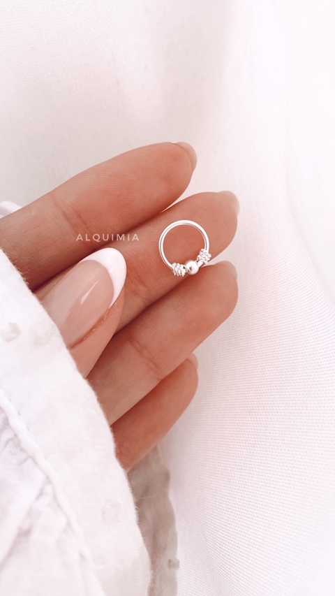 ARGOLLA PIERCING 10 mm tipo Bali -ideal perforación hélix, tragus o lóbulo-( POR UNIDAD) - A.071/2