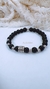 PULSERA “GOTHIC” - hombre- elastizada con bolas se cristal negro y fundición- P.033 - comprar online