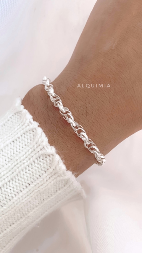 PULSERA “MARGARETH” ( con cierre marinero) -18 cm de largo - PLATA 925- P.036/2