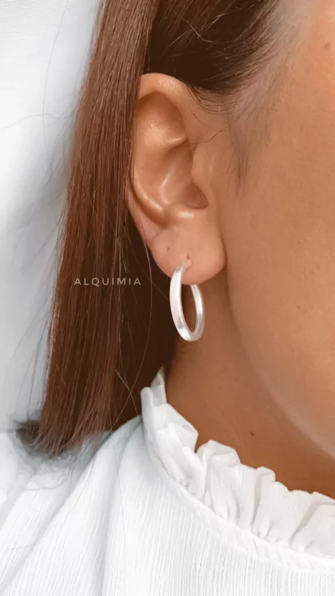 ARGOLLAS CUBANAS N° 2 - 20 mm de diámetro- (el par)- PLATA 925- A.026