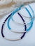 PULSERA CRISTAL CON TUBITO + 2 bolitas laterales - VARIOS COLORES- 19 cm - PLATA 925 - P.004/2 en internet