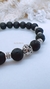 PULSERA “GLADIATOR”- hombre- elastizada con bolas de roca volcánica y fundición - P.032 en internet