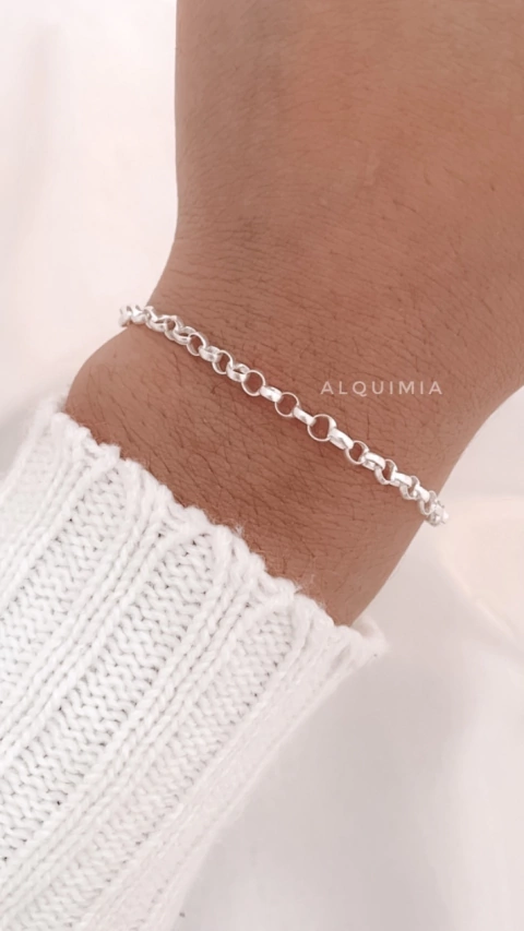 PULSERA “ RENATA” 4 mm de diámetro de eslabón - (con cierre marinero ) 18.5 cm de largo - P.038/2-M