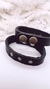 BRAZALETE “ ELVIS” -3 tachas fundición — hombre—cuero negro con broche regulador- P.036 - comprar online