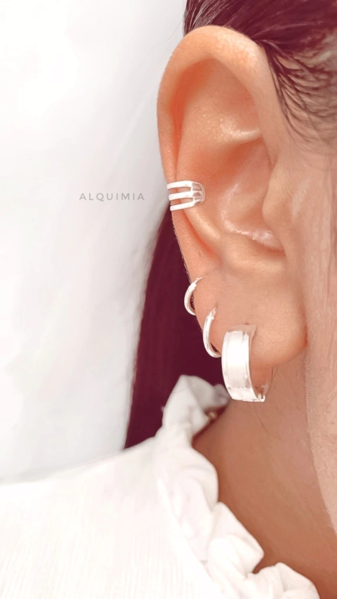 CUFF TRIPLE - por unidad - plata 925- A.052