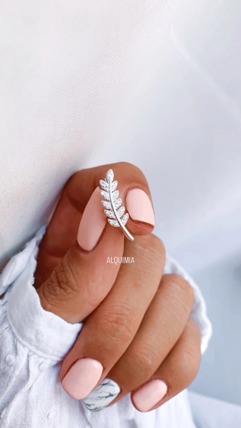 ARO “HOJITAS” TREPADOR micropiedras ( por unidad) -PLATA 925 - A.010/2 - comprar online