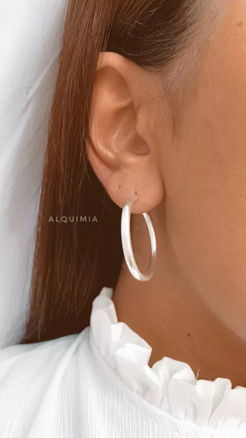 ARGOLLAS CUBANAS N°5 - 37 mm de diámetro- POR PAR- PLATA 925- A.069