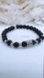 PULSERA “GOTHIC” - hombre- elastizada con bolas se cristal negro y fundición- P.033