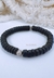 “PULSERA JACK” - hombre elastizada - bolas de coco y fundición - P.038