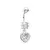 “PIERCING OMBLIGO CORAZÓN +PUNTO DE LUZ”- premium- (PLATA 925)- A.195/2 - tienda online