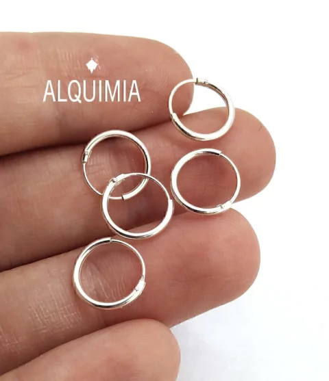 ARGOLLAS finas 2 - 10mm (par)- PLATA 925- A.017