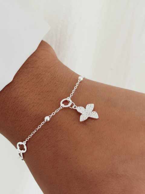 “PULSERA CAMELIA” - premium -17 a+3 cm de extensión - PLATA 925- P.062/3